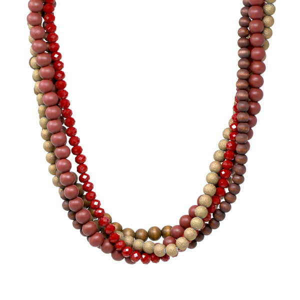 Layered Beaded Twist Necklace