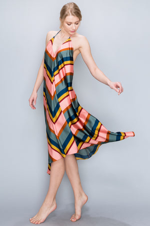 Candy Stripe Scarf Dress