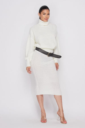 Turtleneck Sweater & Skirt Set