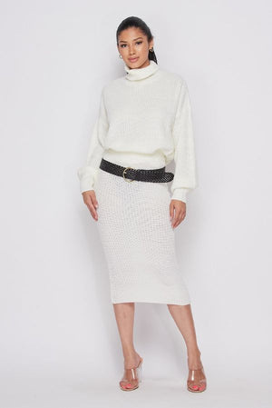 Turtleneck Sweater & Skirt Set