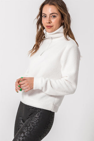Half Zip Sherpa Pullover Sweatshirt