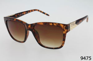 Square Wayfarer with Metal Detail Sunglasses