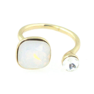 Two Tone Solitaires Ring