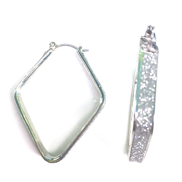 Frosted Crystal Square Hoops