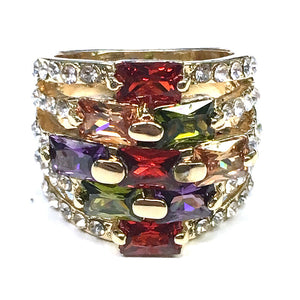 Diamond & Jewel Insets Ring