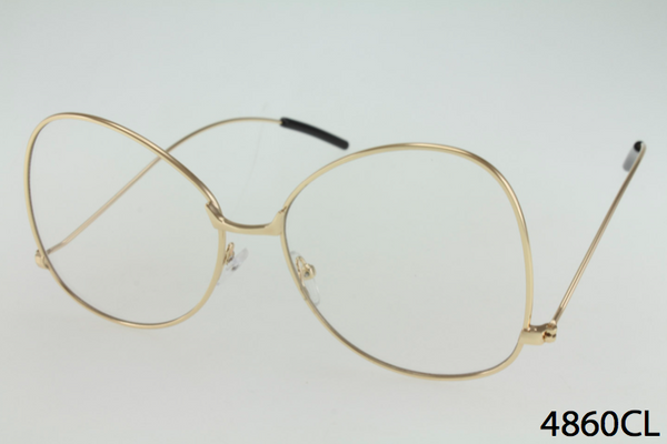 Metal Frame Clear Lens Butterfly Glasses