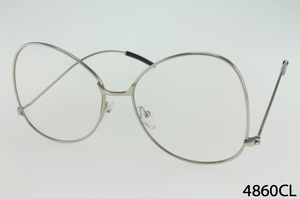 Metal Frame Clear Lens Butterfly Glasses