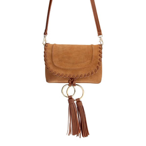Saddle Stitched Crossbody with Rings