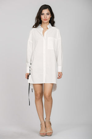 Shirt Dress With Side Lacing