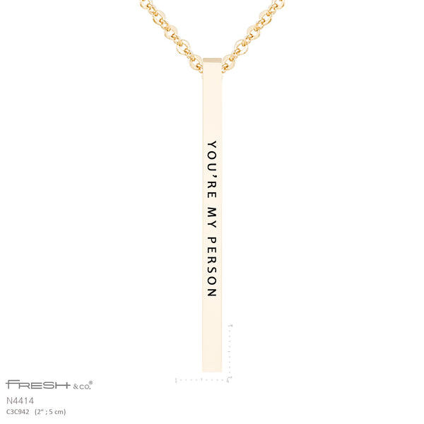 "You're My Person" Vertical Bar Necklace
