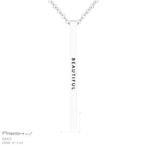 "Beautiful" Vertical Bar Necklace