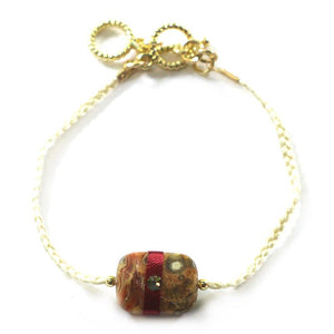 Braided Bracelet with Stone Center