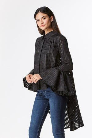Hi-Low Oversized Textured Blouse