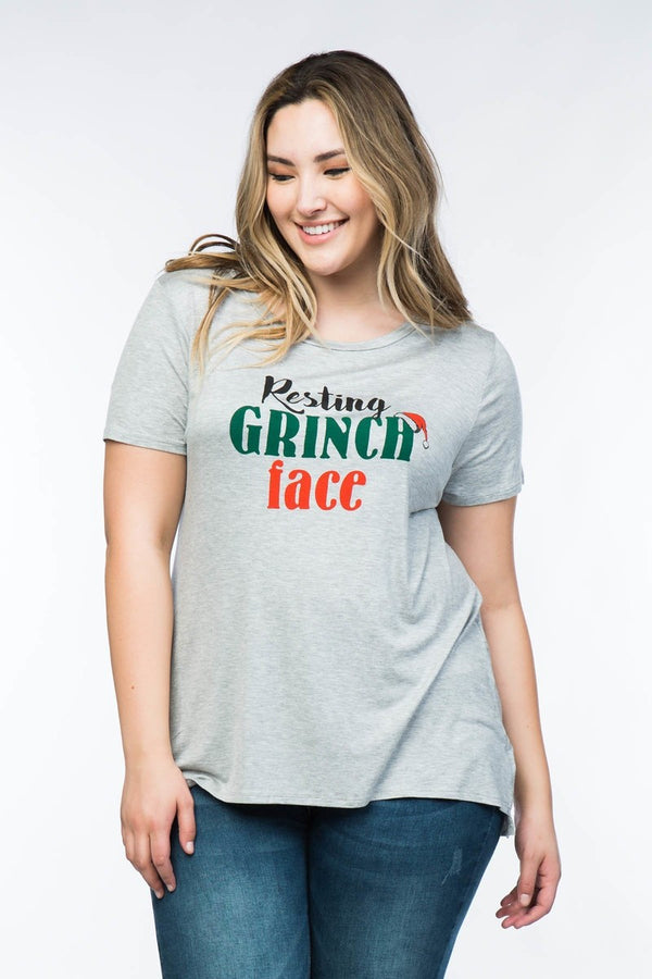 "RESTING GRINCH FACE" HOLIDAY TEE