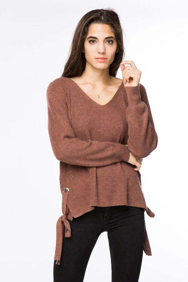 Knit Sweater with Side Ties