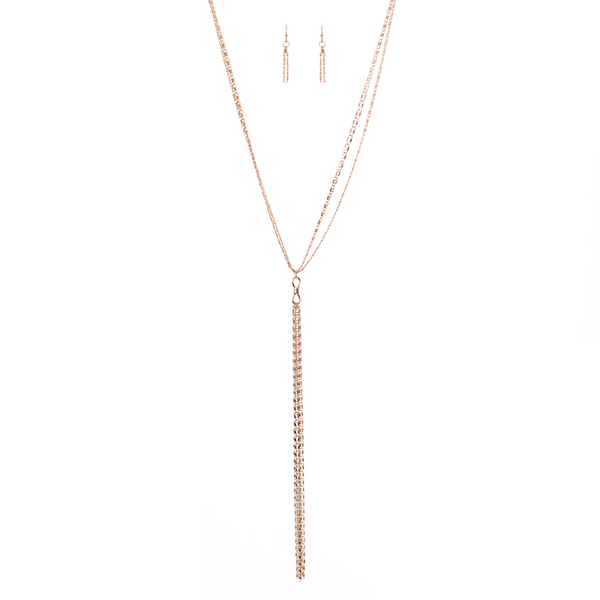 Chain Fringe Drop Necklace