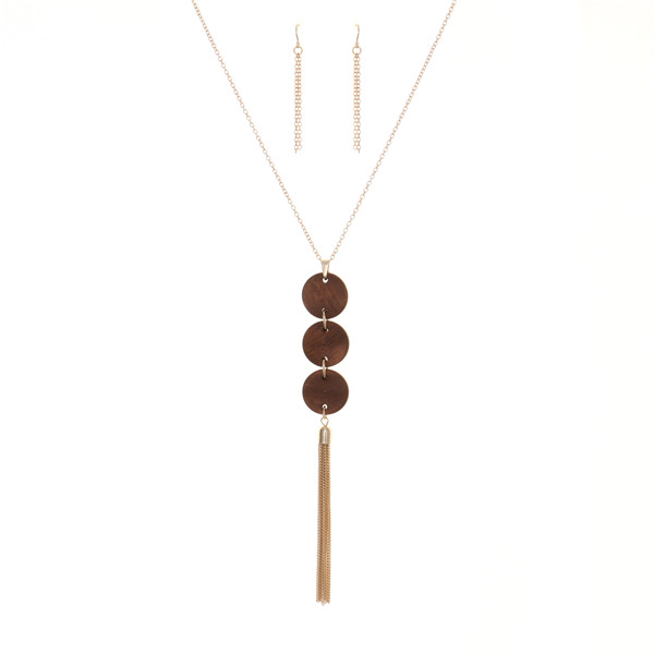 Wood Drops with Chain Fringe NL