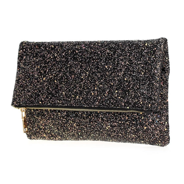 Glitter Fold-over Clutch (with Chain)