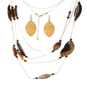 Layered Shell Drops Necklace