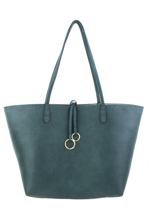 REVERSIBLE TOTE WITH RING TASSEL
