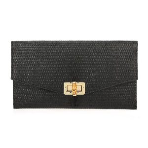 Bamboo Envelop Clutch with Lock