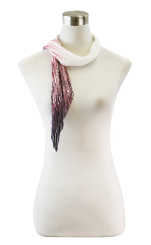 PLEATED CORAL PRINT SCARF