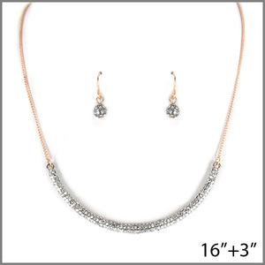 CURVED BAR PAVE NECKLACE