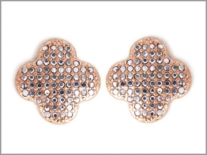 PAVE CLUSTER CLOVER EARRINGS