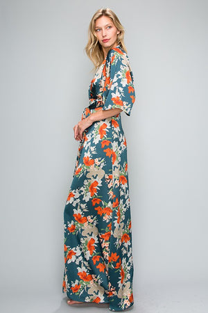 Tie Front Kimono Maxi Dress