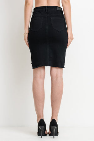 High-Low Denim Mini Skirt
