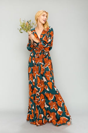 Watercolor Florals Maxi Dress