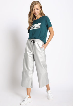 Faux Leather Cropped Pant