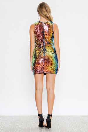 Colors Of The Rainbow Sequins Dress