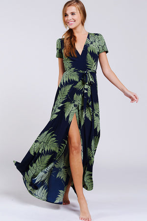 Palms Wrap Maxi Dress
