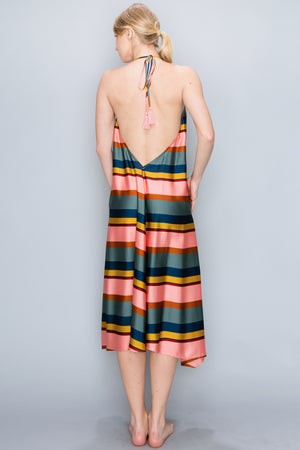 Candy Stripe Scarf Dress