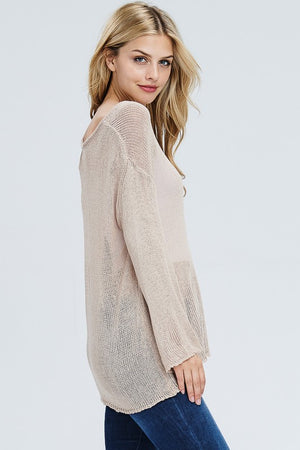Bell Sleeve Boat Neck Sweater