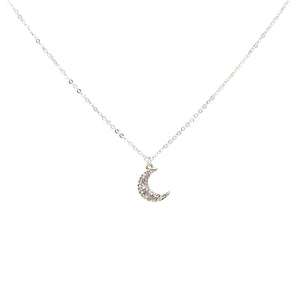 Dainty Diamond Moon Necklace