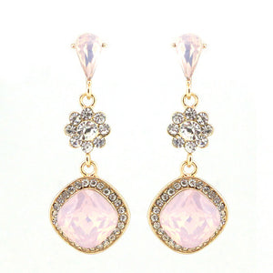 Jewel & Diamond Flower Earrings
