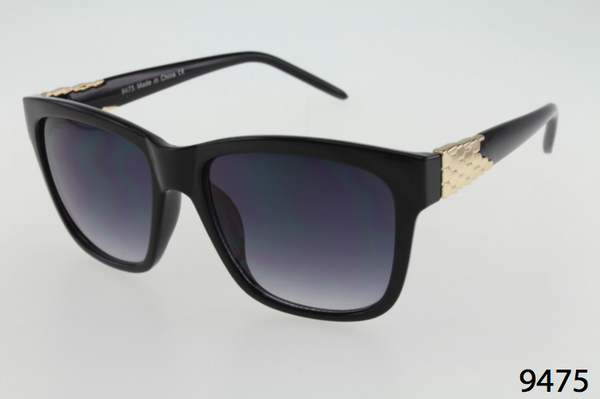 Square Wayfarer with Metal Detail Sunglasses
