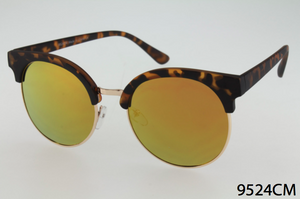 Rounded Mirror Clubmaster Sunglasses