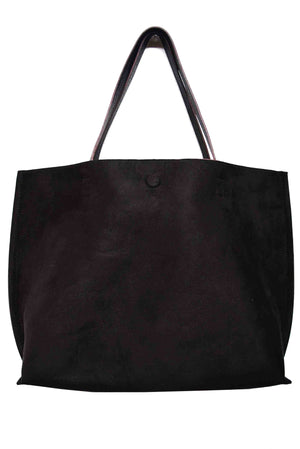 Reversible Tote With Faux Suede Front