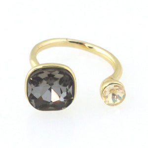 Two Tone Solitaires Ring