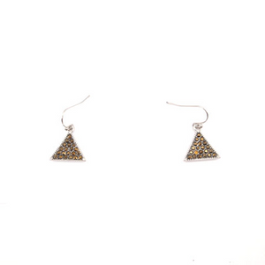Mini Crystal Triangle Earrings