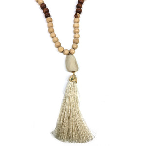 Earth Beads with Silk Fringe