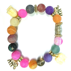 Mixed Stones & Elephant Charms BR