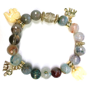Mixed Stones & Elephant Charms BR