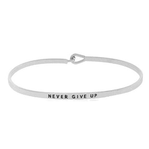 "Never give up" Message Bracelet