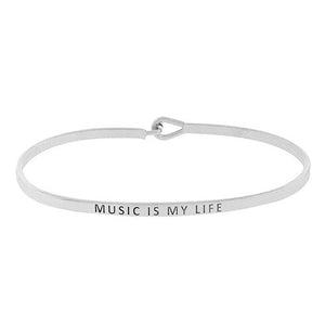 "Music is my Life" Message Bracelet