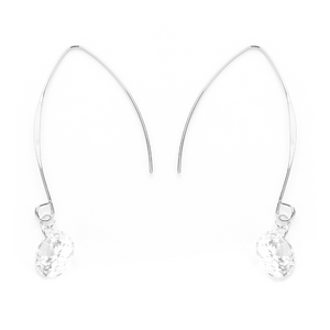 Hook Drop Solitaire Earrings