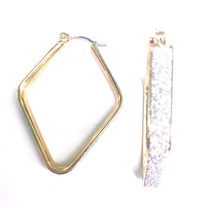 Frosted Crystal Square Hoops